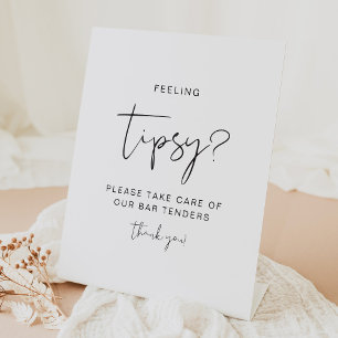 ADELLA Modernes Gefühl Tipsy Zeichen, Tipp Barkeep Sockelschild