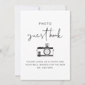ADELLA Modernes Minimales Foto Gästebuchzeichen Einladung (Vorderseite)