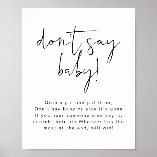 ADELLA Modernes Minimalistisch Sage kein Baby-Zeic Poster (Vorne)