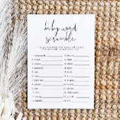 ADELLA Modernes Minimalistisches Baby Word Scrambl Einladung