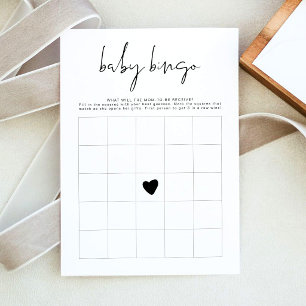 ADELLA Modernes Minimalistisches Babydusche Bingo  Einladung