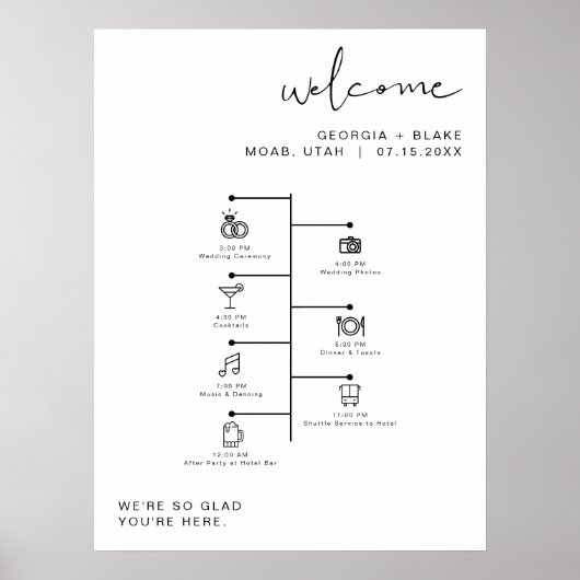 ADELLA Modernes Minimalistisches Hochzeitssymbol Z Poster (Vorne)