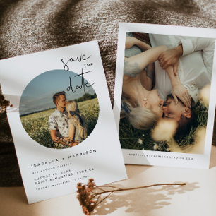 ADELLA-Modernes Minimalistisches Round-Foto Save t Einladung