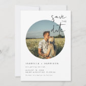 ADELLA-Modernes Minimalistisches Round-Foto Save t Einladung (Vorderseite)