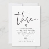 ADELLA Modernes Minimalistisches Zwei Foto 3. Gebu Einladung (Vorderseite)