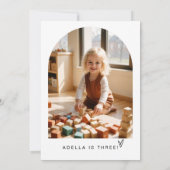 ADELLA Modernes Minimalistisches Zwei Foto 3. Gebu Einladung (Rückseite)