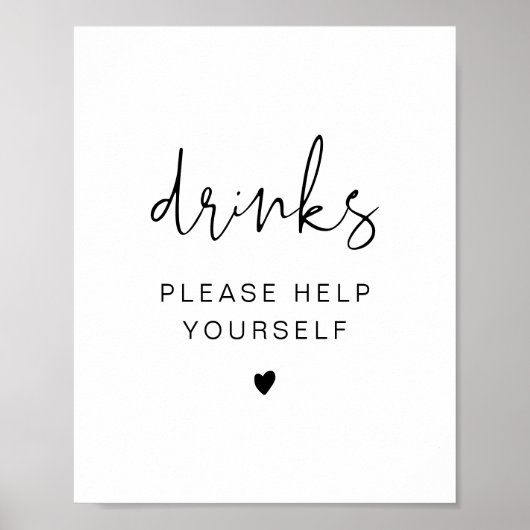 ADELLA Simple Modern Minimalistisch Drinks Bar Poster (Vorne)