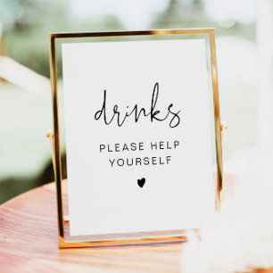 ADELLA Simple Modern Minimalistisch Drinks Bar Poster