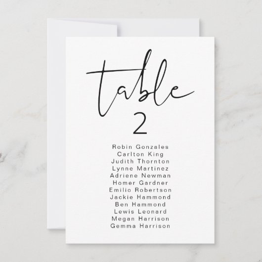 ADELLA Vertikale, moderne Minimal-Tischplatine Einladung (Vorderseite)