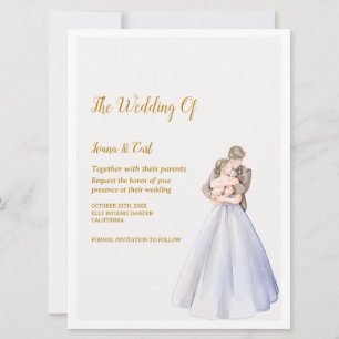 ADELLE Simple Dusk BLue Couple Wedding Einladung