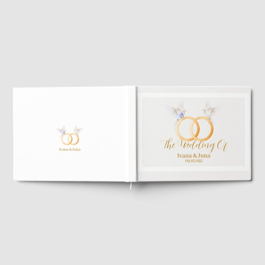 ADELLE Simple Dusk Blue Couple Wedding Gästebuch (Voll)