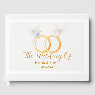 ADELLE Simple Dusk Blue Couple Wedding Gästebuch