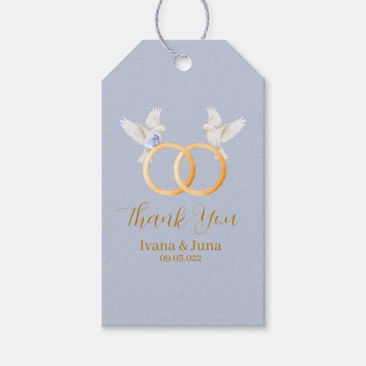 ADELLE Simple Dusk Blue Couple Wedding Geschenkanhänger (Vorderseite)