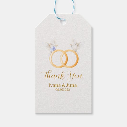 ADELLE Simple Dusk Blue Couple Wedding Geschenkanhänger (Vorderseite)