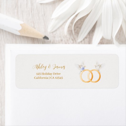 ADELLE Simple Dusk Blue Couple Wedding Label (Insitu)