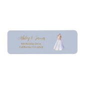 ADELLE Simple Dusk Blue Couple Wedding Label (Vorne)
