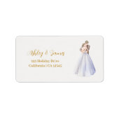 ADELLE Simple Dusk Blue Couple Wedding Label Adressaufkleber (Vorne)