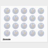 ADELLE Simple Dusk Blue Couple Wedding Label Runder Aufkleber (Blatt)