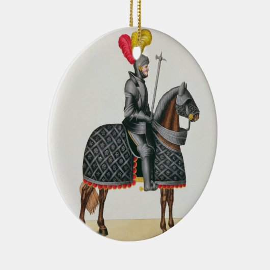 Adeln Sie in der Rüstung auf seinem Pferd, Platte Keramikornament (Rechts)