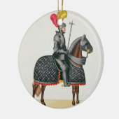 Adeln Sie in der Rüstung auf seinem Pferd, Platte Keramikornament (Links)