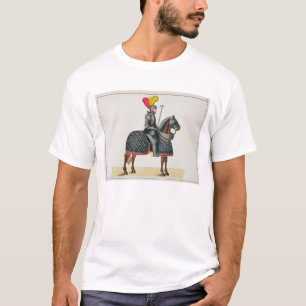 Adeln Sie in der Rüstung auf seinem Pferd, Platte T-Shirt
