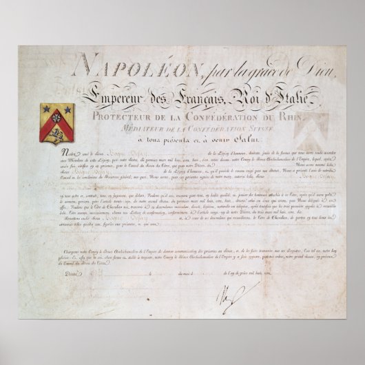 Adelsverordnung nach dem Ersten Poster (Vorne)