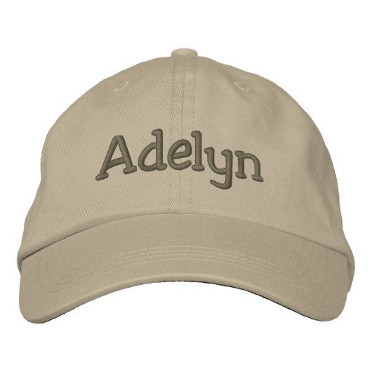 Adelyn Name bestickt Baseball Cap Khaki Bestickte Baseballkappe (Vorderseite)