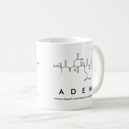 Adem Peptid-Namen-Tasse Kaffeetasse (VorderseiteRechts)