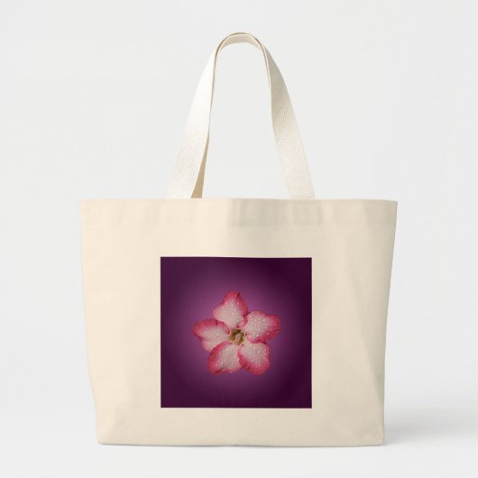 Adenium Pink Blume Flora Gradient Violett Jumbo Stoffbeutel (Vorne)