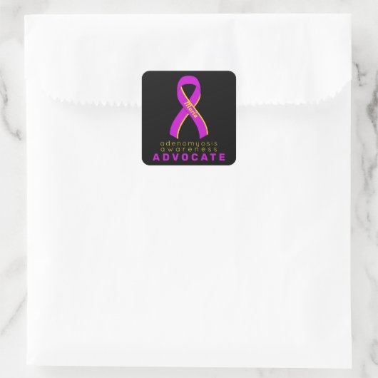 Adenomyosis Advocate Black Square Sticker (Tasche)