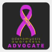 Adenomyosis Advocate Black Square Sticker (Vorderseite)