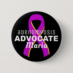 Adenomyosis Advocate Ribbon Black Button