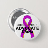 Adenomyosis Advocate Ribbon White Button (Vorne & Hinten)