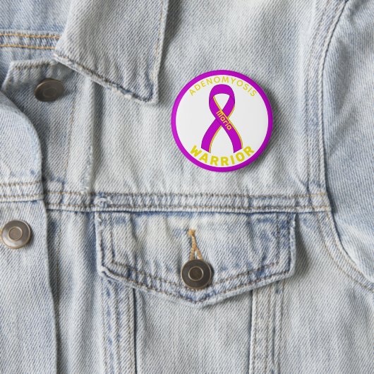 Adenomyosis Warrior Ribbon White Button (Beispiel)