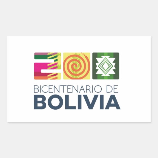 Adesivo bicentenario de Bolivia Rechteckiger Aufkleber (Vorderseite)