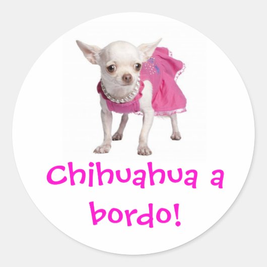 Adesivo - Chihuahua ein Bordo! Runder Aufkleber (Vorderseite)