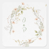 Adesivo Delicated Flowers Quadratischer Aufkleber (Vorderseite)