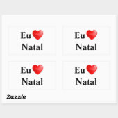 Adesivo eu amo Natal Rechteckiger Aufkleber (Blatt)