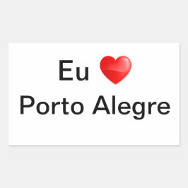 Adesivo eu amo Porto Alegre Rechteckiger Aufkleber