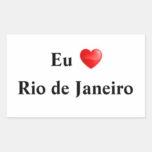 Adesivo eu amo Rio de Janeiro Rechteckiger Aufkleber (Vorderseite)
