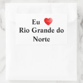 Adesivo eu amo Rio Grande do Norte Rechteckiger Aufkleber (Tasche)