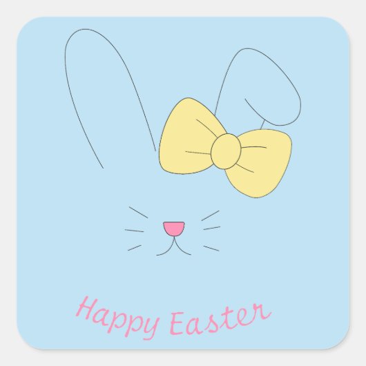 Adesivo quadrado Happy Easter Quadratischer Aufkleber (Vorderseite)
