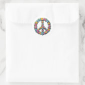 Adesivo Redondo Floral Peace Symbol Round Sticker (Tasche)