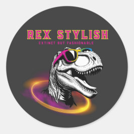 Adesivo T-Rex Fashion Runder Aufkleber