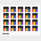 Adesivos Autocolante Orgulho Gay Rainbow Quadratischer Aufkleber (Blatt)