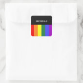 Adesivos Autocolante Orgulho Gay Rainbow Quadratischer Aufkleber (Tasche)