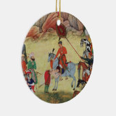 Adham Khan, der Akbar Ehrerbietung bei Sarangpur, Keramikornament (Rechts)