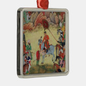 Adham Khan, der Akbar Ehrerbietung bei Sarangpur, Silbernes Ornament (Rechts)