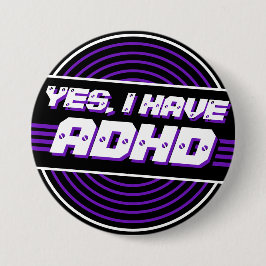 ADHD 80er Music Black Lila Vinyl Record Button