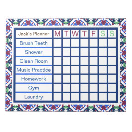 ADHD ADD Boy's Men's Weekly Checklist Planner Notizblock